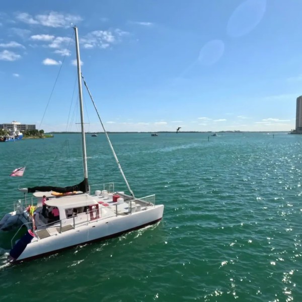 a small boat in a body of water