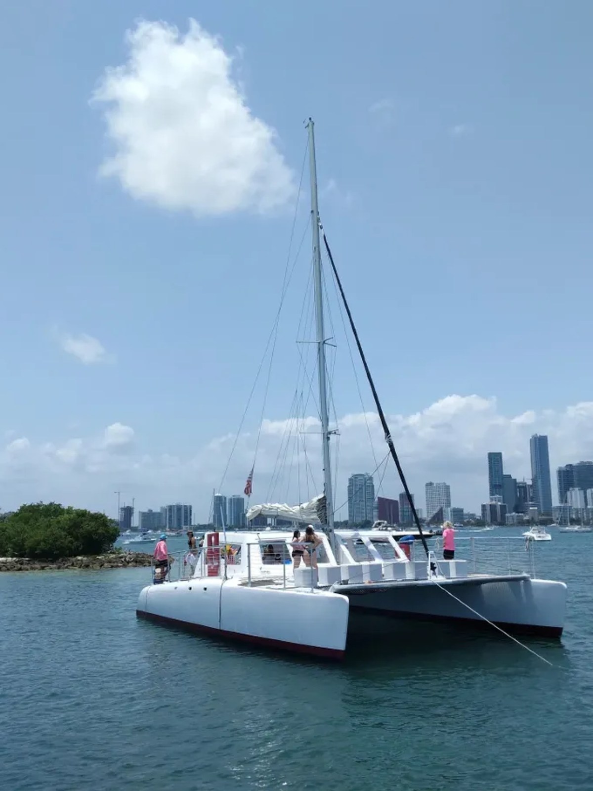 a small boat in a large body of water