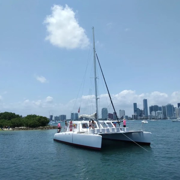 a small boat in a large body of water
