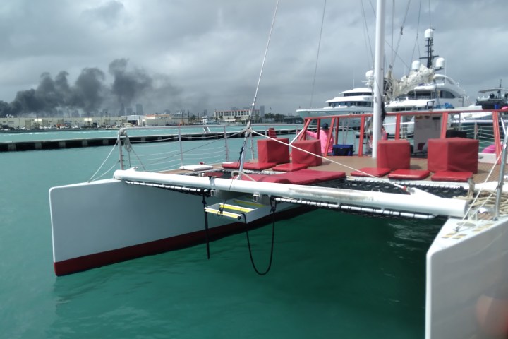 a small boat in a body of water